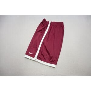 Nike Gym Shorts Mesh W/Pockets Basketball Burgundy 10" INS Mens Size Medium